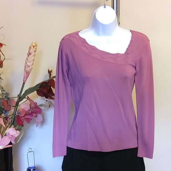 NWT Women’s Rose Burgundy Lightweight Long Sleeve Cardigan Pullover Sweater 8 10 - Picture 4 of 7